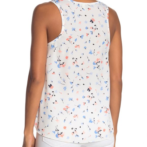 Joie Erla High/Low Floral Blouse Porcelain White - Picture 2 of 2